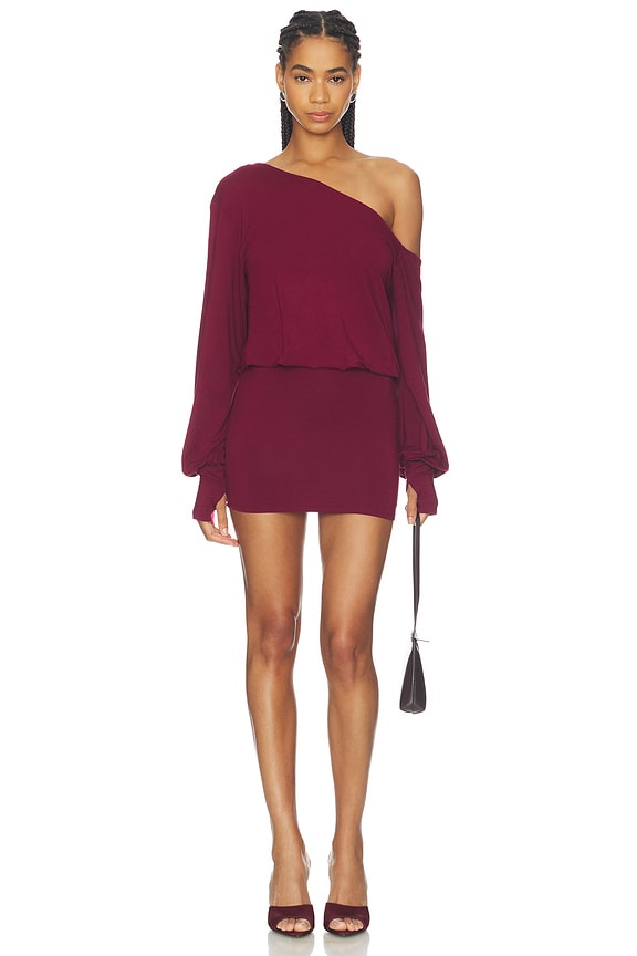 view 1 of 3 Rosabella Mini Dress in Burgundy