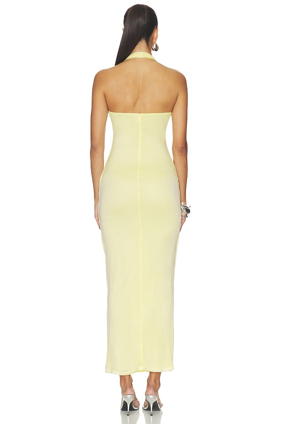 revolve butter yellow halter dress superdown Arlette Maxi in butter yellow dress short