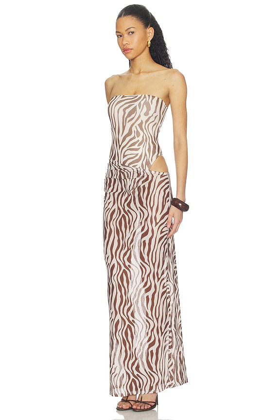 view 2 of 3 Kensington Strapless Maxi Dress in Zebra