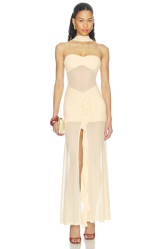 view 1 of 3 Britlee Maxi Dress in Pale Yellow