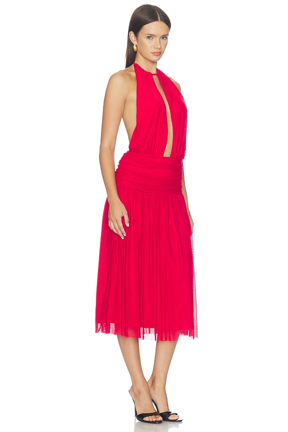view 2 of 3 Nossa Backless Midi Dress in Red