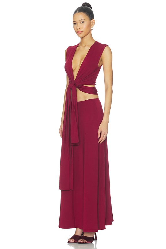 view 2 of 3 ENSEMBLE JUPE AZURA in Burgundy