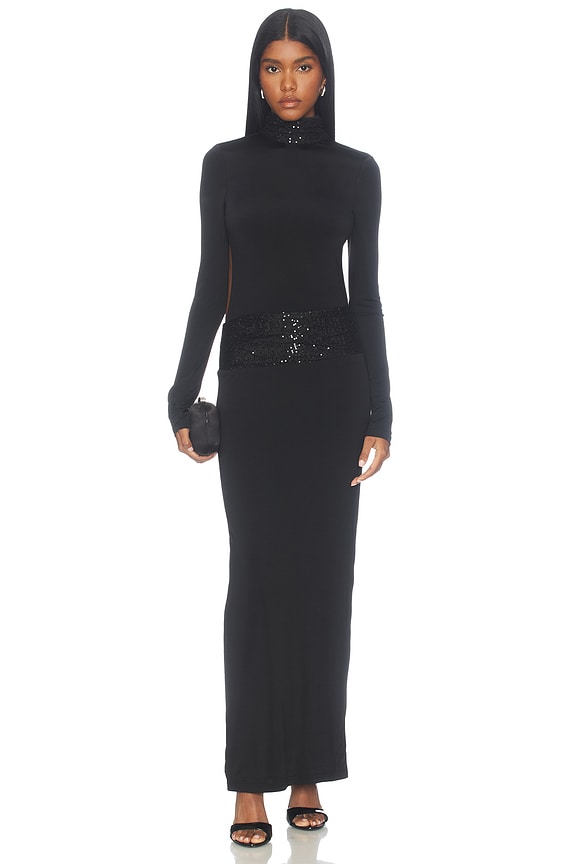 view 2 of 4 Sabriana Long Sleeve Gown in Black
