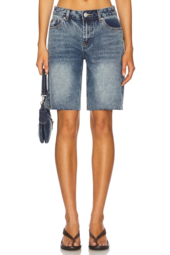 view 1 of 6 Teresa Short in Mid Blue Wash