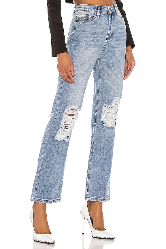 view 2 of 4 Agatha Straight Leg Jeans in Light Wash Blue