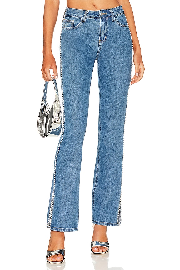 view 1 of 6 Valentina Rhinestone Jean in Medium Wash