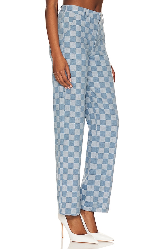 view 2 of 4 Jules Checkered Jean in Blue