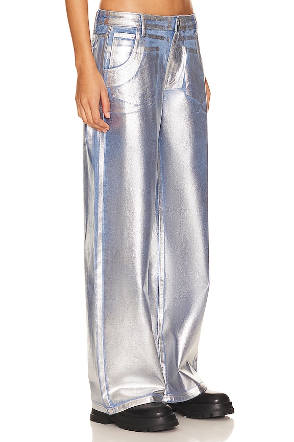 view 2 of 4 Aisha Jeans in Metallic Silver