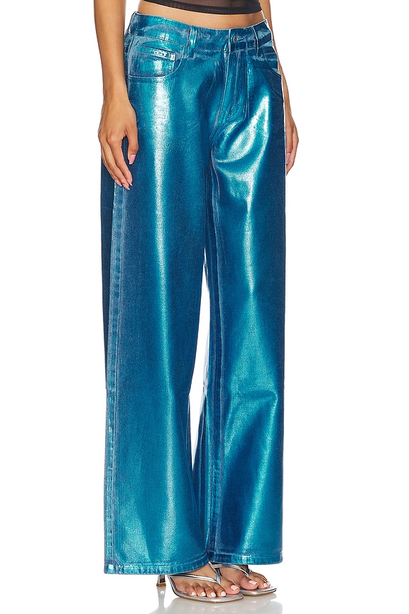 view 2 of 4 Kiara Metallic Jeans in Blue Metallic