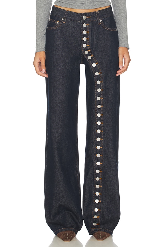 view 1 of 6 Emmett Button Jean in Dark Wash