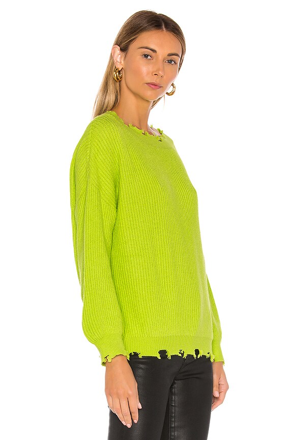 view 2 of 5 Clara Off Shoulder Sweater in Neon Green