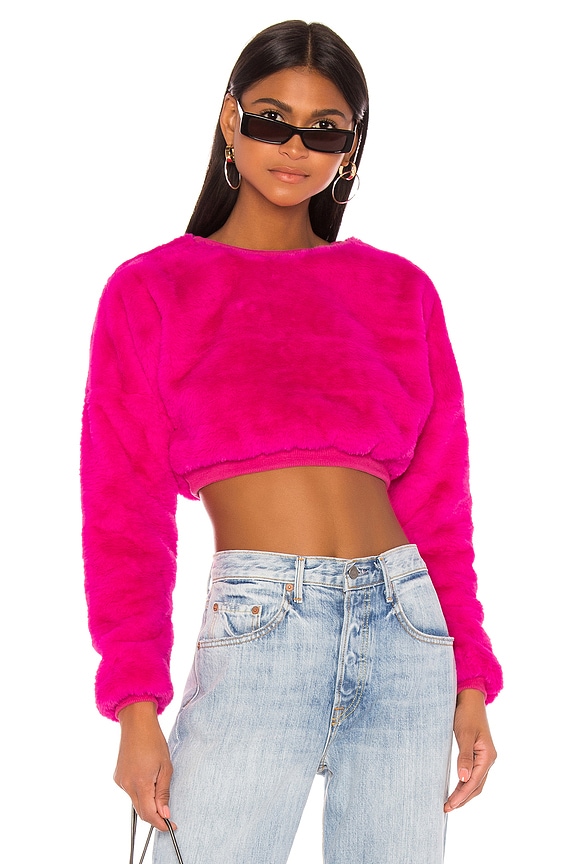 view 1 of 4 Michelle Faux Fur Top in Pink