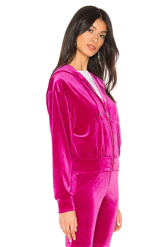 view 2 of 4 Aja Velour Jacket in Hot Pink
