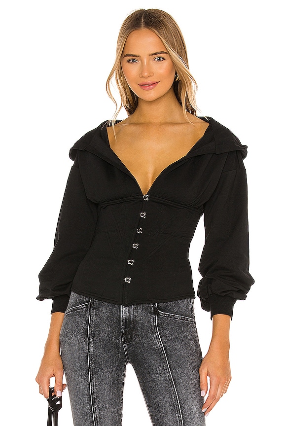 view 1 of 4 Martine Corset Hoodie in Black