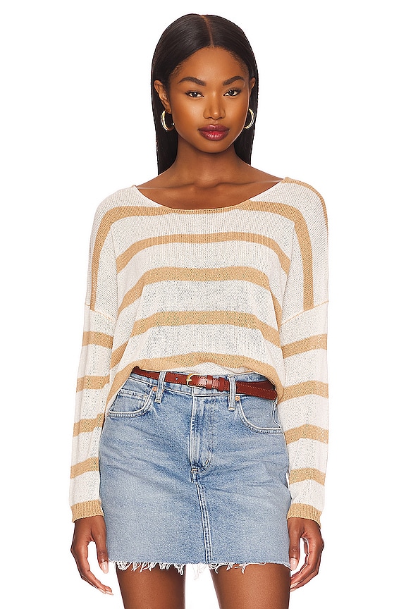 view 2 of 5 Adriana Knit Sweater in Taupe & White