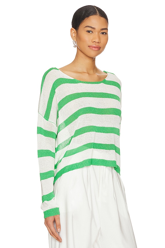 view 2 of 4 JERSEY ADRIANA in Green & White