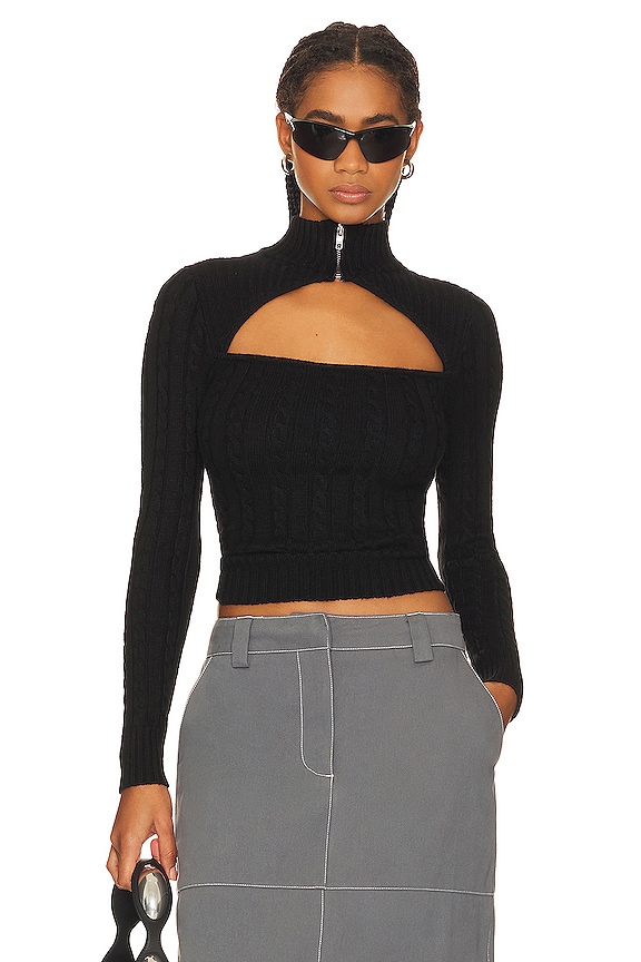 superdown Tanya Cut Out Sweater in Black | REVOLVE