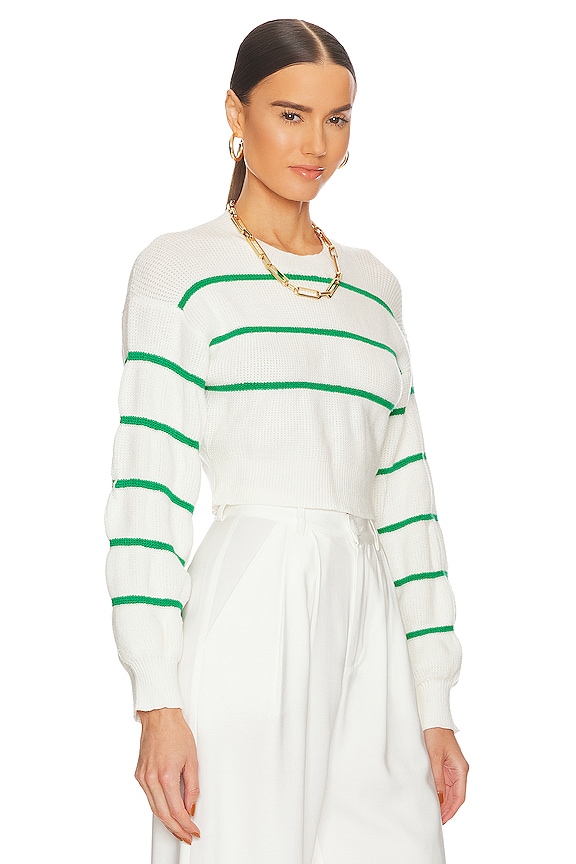 view 2 of 4 СВИТЕР SOPHIA STRIPE in White & Green