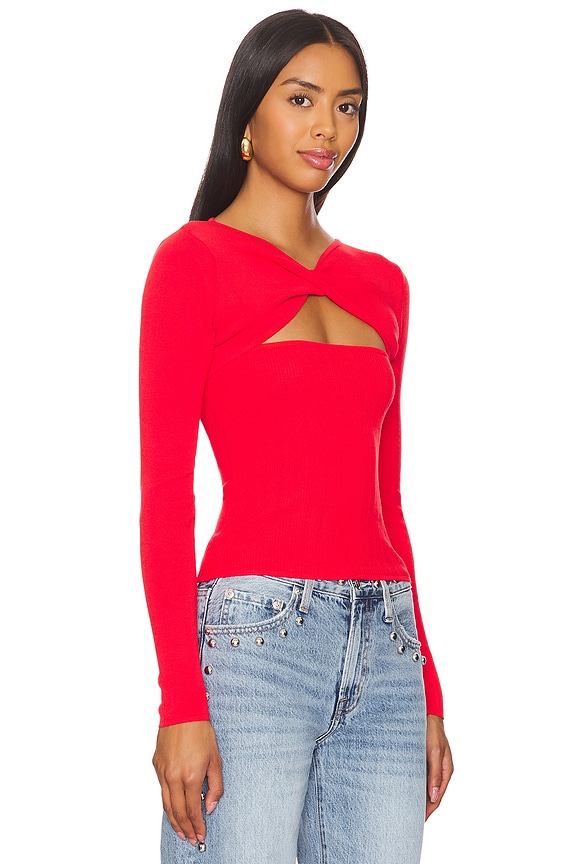 view 2 of 4 Kenzie Knit Top in Cherry