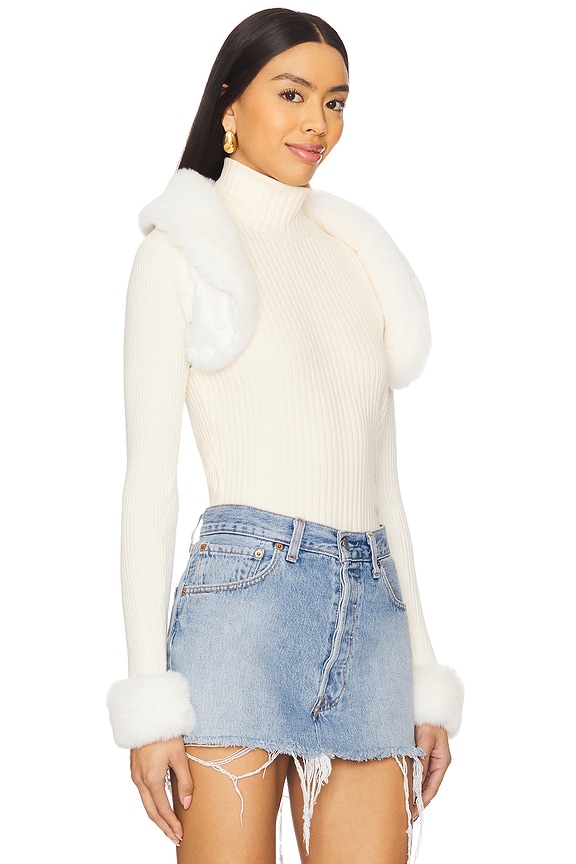 view 2 of 4 Amy Faux Fur Bolero in Ivory