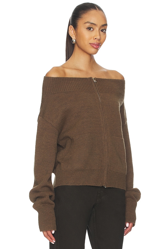 view 2 of 4 Lena Off Shoulder Sweater in Brown