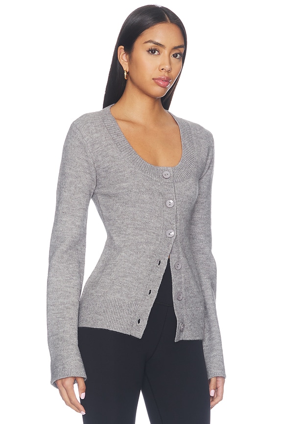 view 2 of 4 Amelie Button Front Sweater in Charcoal