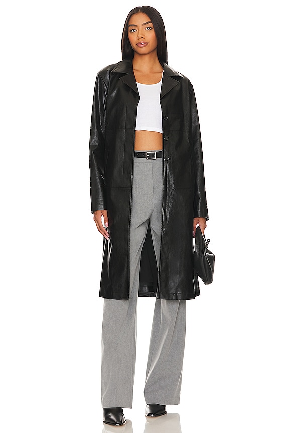 superdown Viktoria Faux Leather Coat in Black | REVOLVE