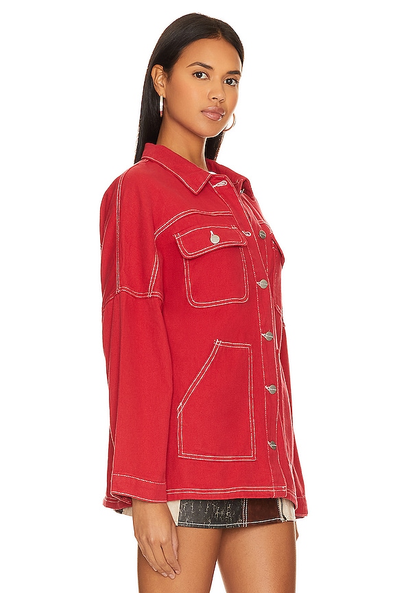 view 2 of 4 Davey Denim Jacket in Brick Red