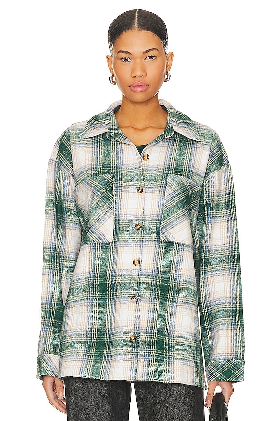 view 2 of 5 Jordayn Oversized Shacket in Green Plaid