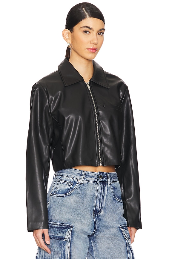 view 2 of 4 x Emily Gemma Gabriella Faux Leather Jacket in Black