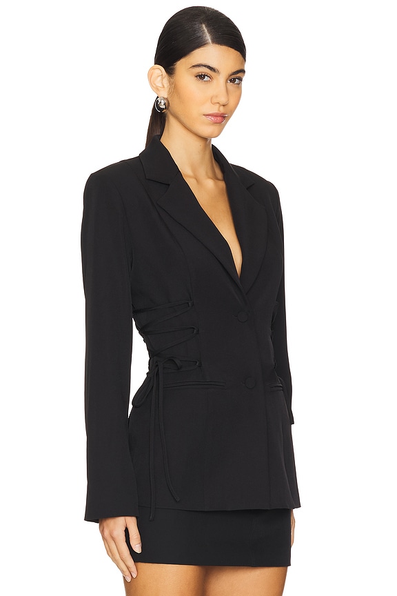 view 2 of 4 Jennifer Lace Up Blazer in Black