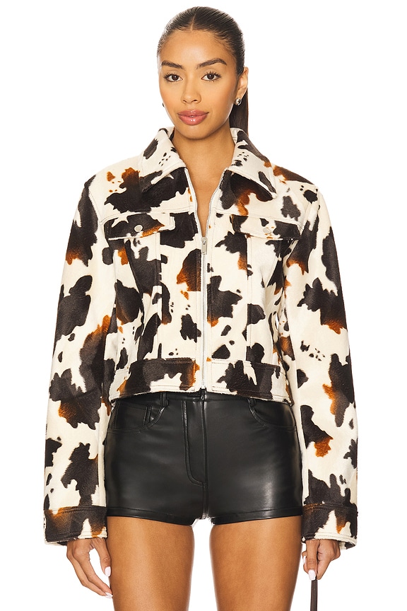 view 2 of 5 Leah Cow Print Jacket in Cowhide