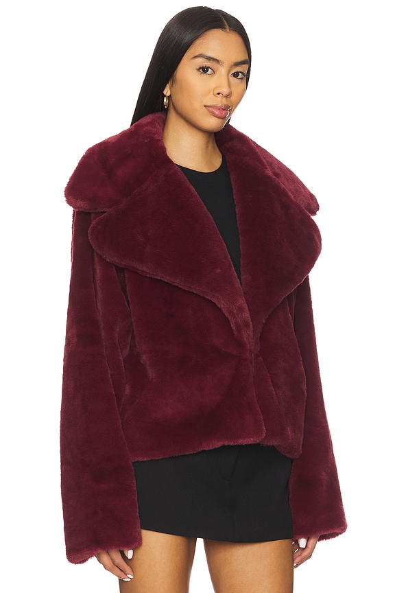 view 2 of 4 x Emma Leger Willow Faux Fur Coat in Oxblood