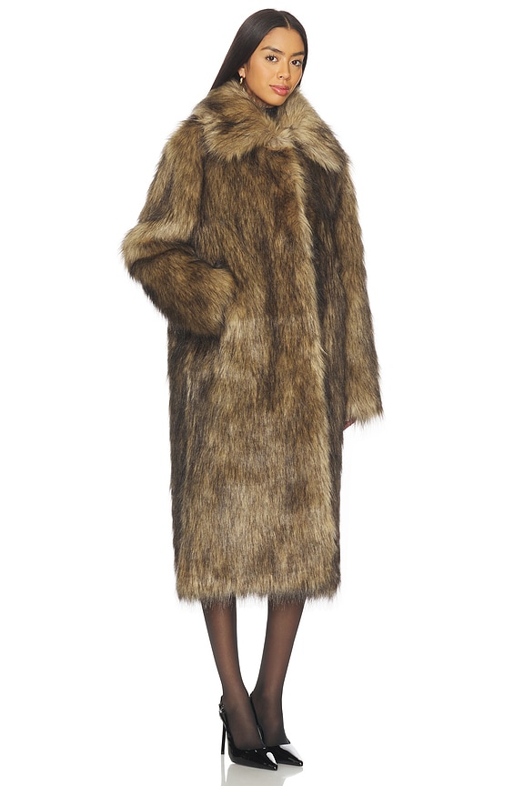 view 2 of 3 x Emma Leger Carmela Faux Fur Coat in Brown