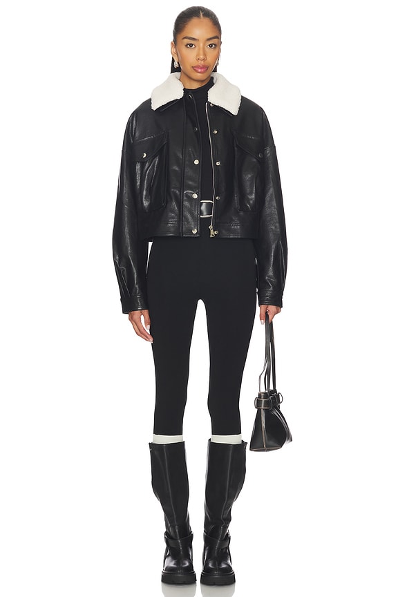 Colette Faux Leather Jacket in Black View 5 of 5
