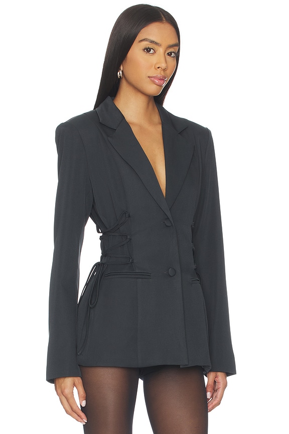view 2 of 4 Jennifer Lace Up Blazer in Grey
