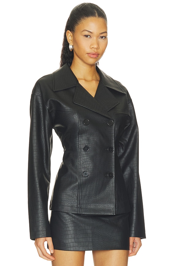 view 2 of 5 Caroline Faux Leather Jacket in Black
