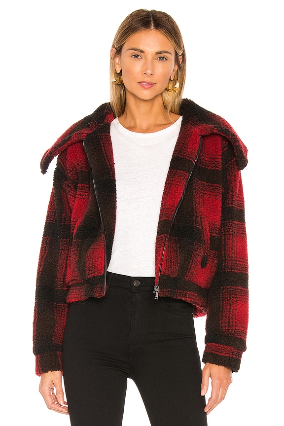 view 1 of 4 Candy Zip Front Jacket in Red Plaid