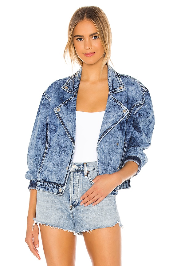 view 1 of 4 Rumi Denim Moto Jacket in Light Denim Wash