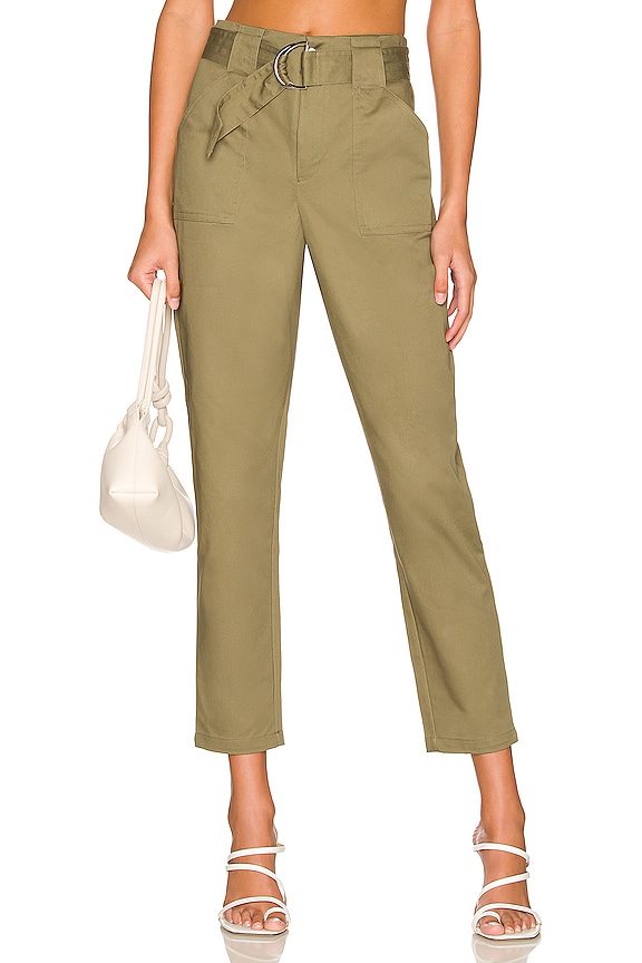 view 1 of 4 Chanice Buckle Pant in Olive Green Twill