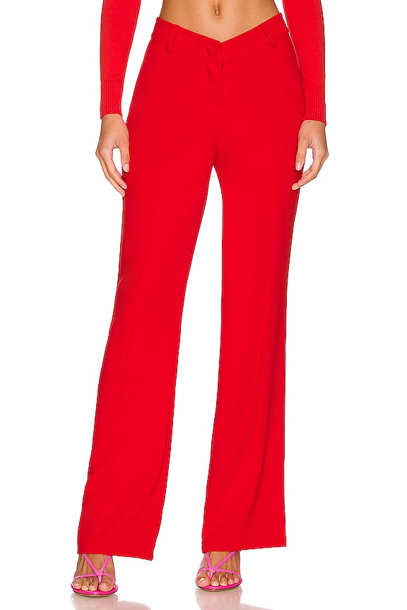 view 1 of 4 Wendy Angled Front Pant in Red