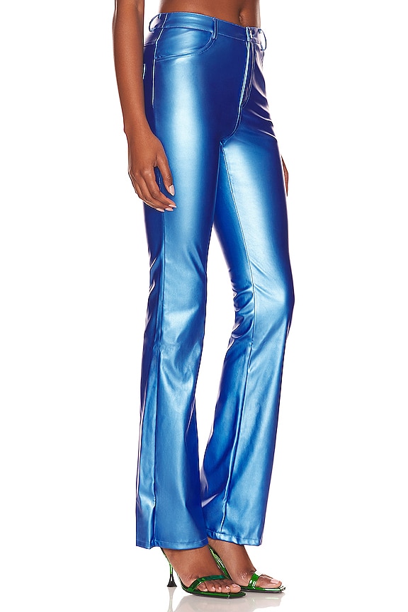 view 2 of 4 Shalisa Mid Rise Pant in Aqua Metallic