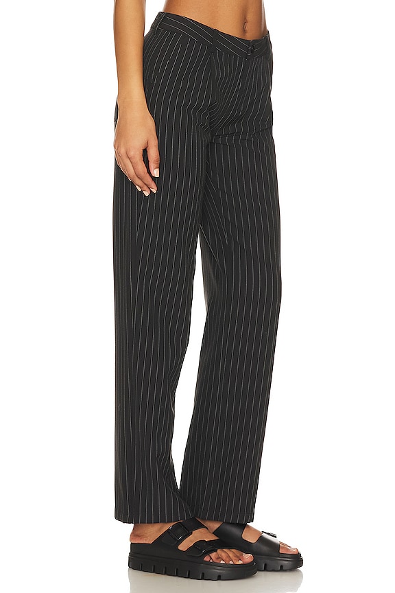 view 2 of 5 Angie Low Rise Pant in Black Stripe