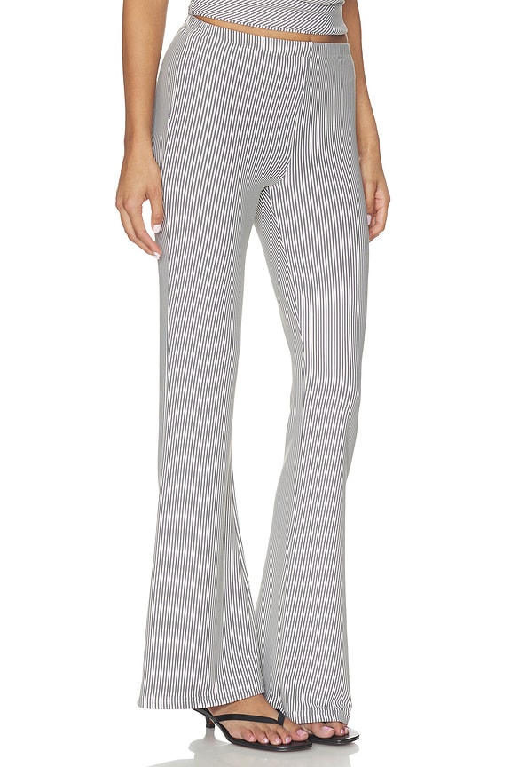 view 2 of 6 Libbie Bootcut Pant in Grey Stripe
