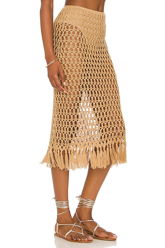 view 2 of 5 Misty Crochet Midi Skirt in Sand