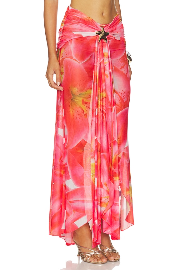 view 2 of 6 Xandra Maxi Skirt in Red Floral