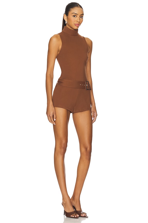 view 2 of 3 Evie Romper in Chocolate Brown