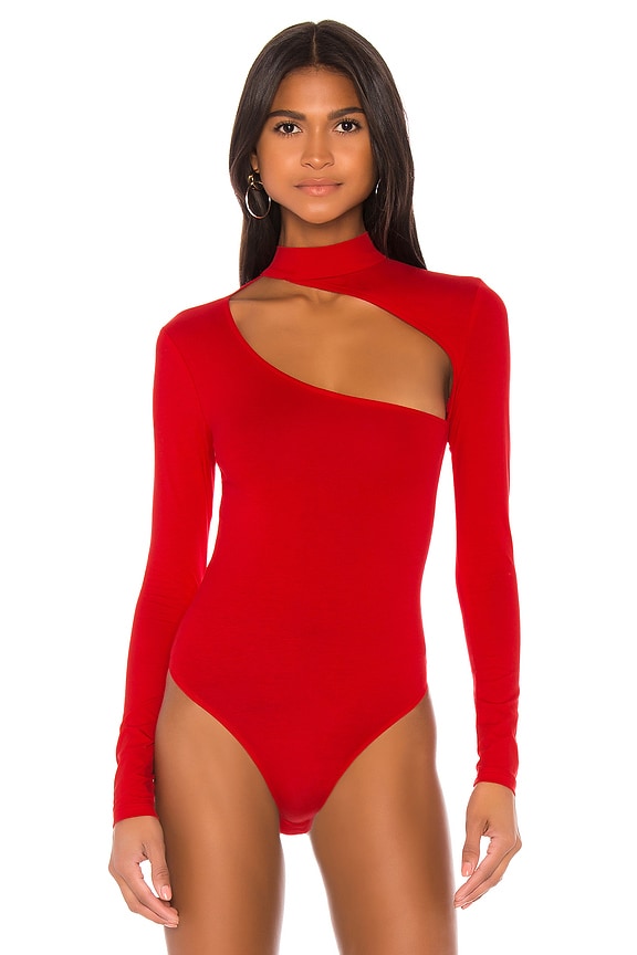 view 2 of 5 Maude Cut Out Bodysuit in Red