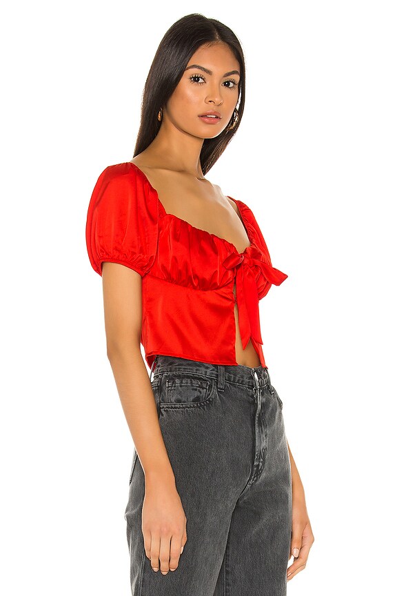 view 2 of 4 TOP NOUÉ DEVANT LESLEY in Red