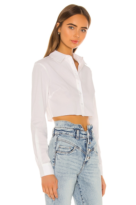 view 2 of 4 CAROL 크롭 버튼업 in White